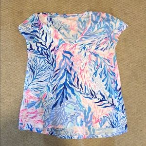 Etta tee in kaleidoscope coral